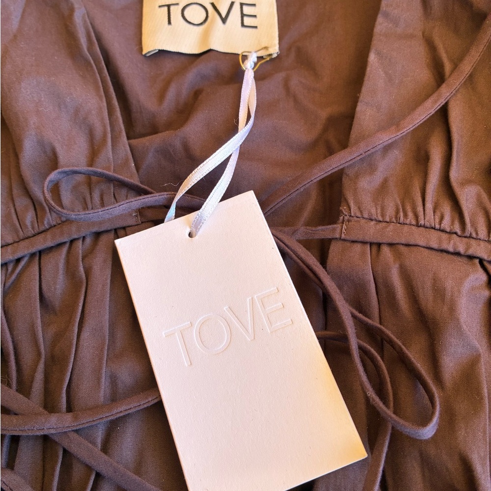NWT TOVE Ceres Gathered Midi Dress in Brown
Size X-Large (FR 42/UK 14) - Picture 10 of 15